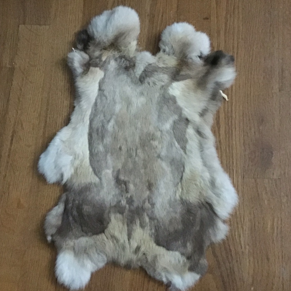 A384 Genuine Soft Rabbit Fur Pelt - Natural Tanned Craft Supply Hide